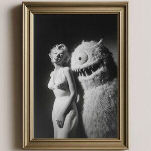 8.5x11 Marilyn Monroe Vintage Horror Glamour Print, Old Hollywood Starlet